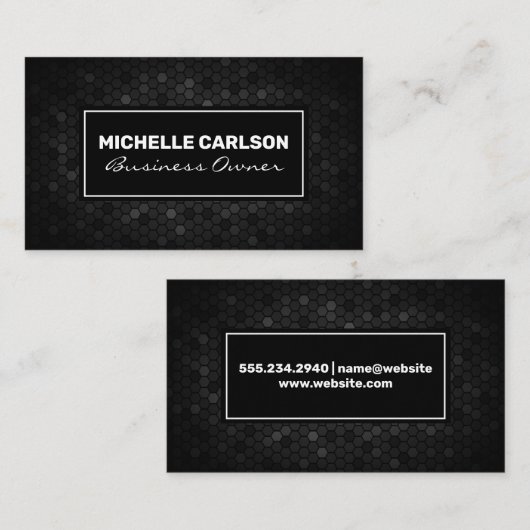 黒い幾何学的パターン 名刺 (正面/裏面)
