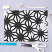 黒い幾何学的パターン 薄葉紙 (クラフト)