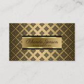 黒い幾何形状金ゴールド背景 名刺 (正面)
