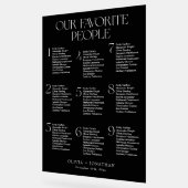 黒い座席表結婚の9つの表アクリル記号 アクリルサイン (傾斜)