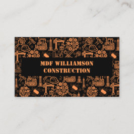 黒い建築設計図のエンジニアパターン 名刺