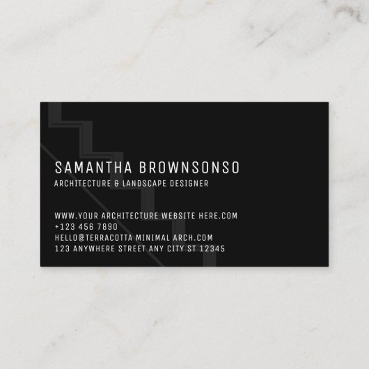 黒い建築階段三角形はしご 名刺 (裏面)