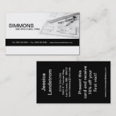 黒い建築青写真の名刺 名刺 (正面/裏面)