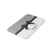 黒い弓とドットのパターン バスマット (アングル)