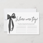 黒い弓どこ彼らはブライダルシャワーゲーム 招待状 (正面)