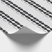 黒い弓の結び付き白と交換可能なグリーティング ラッピングペーパー (角)