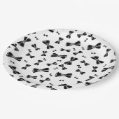 黒い弓タイ ペーパープレート (アングル)