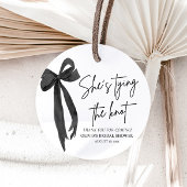 黒い弓、彼女は結婚式の準備中! ブライズシャワー フェイバータグ