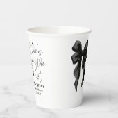 黒い弓、彼女は結婚式の準備中！ ブライズシャワー 紙コップ (左)