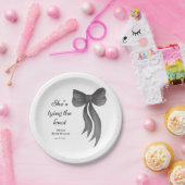 黒い弓、彼女は結婚式を挙げる ブライダルシャワー ペーパープレート (パーティー)