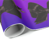 黒い弓（紫） ラッピングペーパー (ロールコーナー)