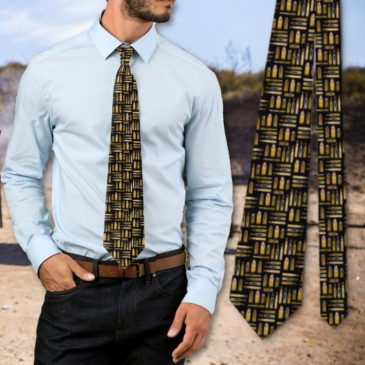 黒い弾薬カートリッジのパターンタイ ネクタイ