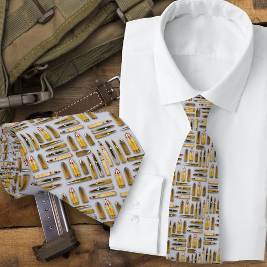 黒い弾薬カートリッジのパターンタイ ネクタイ