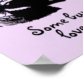 黒い影のヴィンテージで紫を愛するバニー ポスター (角)