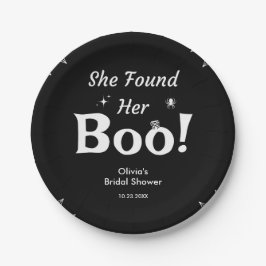 黒い彼女がボーイフレンドを見つけた ハロウィン ブライダルシャワー ペーパープレート