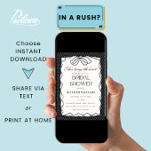 黒い彼女は結び目レースブライダルシャワー 招待状