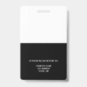 黒い従業員の写真ID会社のセキュリティ バッジ (裏面)