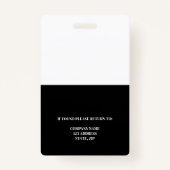 黒い従業員の写真ID会社のセキュリティ バッジ (裏面)