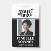 黒い従業員の写真ID会社セキュリティバッジ バッジ (正面)