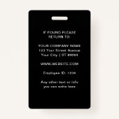 黒い従業員の写真ID会社セキュリティバッジ バッジ (裏面)