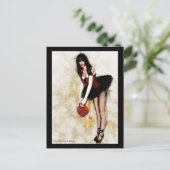 黒い心を持つゴシック様式のアートポストカード ポストカード (スタンド正面)