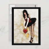 黒い心を持つゴシック様式のアートポストカード ポストカード (正面/裏面)