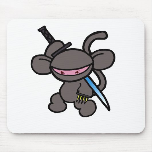 黒い忍者爪単語 マウスパッド (正面)