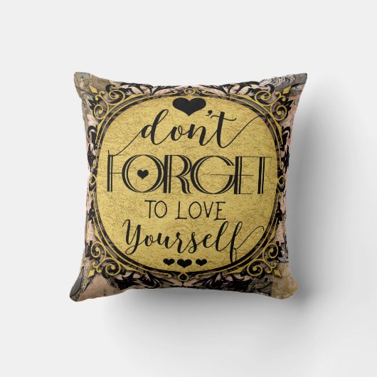 黒い忘れ大理石の渦を愛してはいけない クッション (裏面)