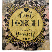 黒い忘れ大理石の渦を愛してはいけない シャワーカーテン (正面)