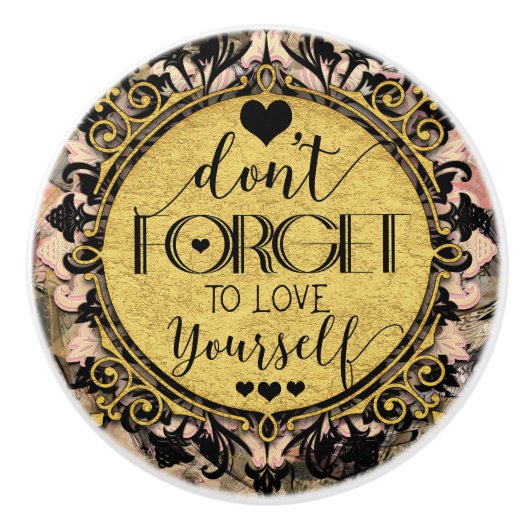 黒い忘れ大理石の渦を愛してはいけない セラミックノブ (正面)