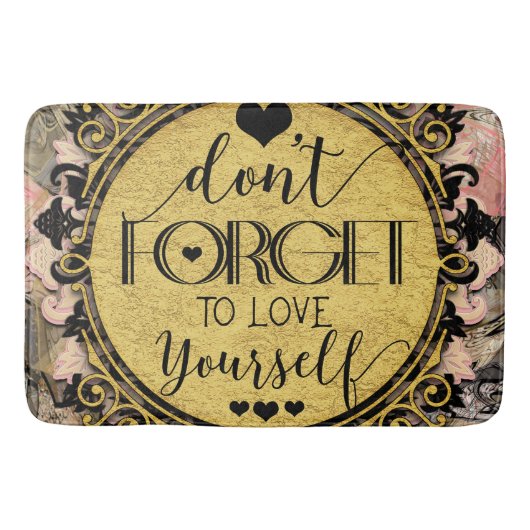 黒い忘れ大理石の渦を愛してはいけない バスマット (正面)