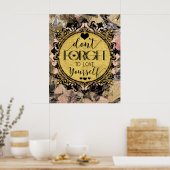 黒い忘れ大理石の渦を愛してはいけない ポスター (キッチン)