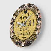 黒い忘れ大理石の渦を愛してはいけない ラージ壁時計 (傾斜)