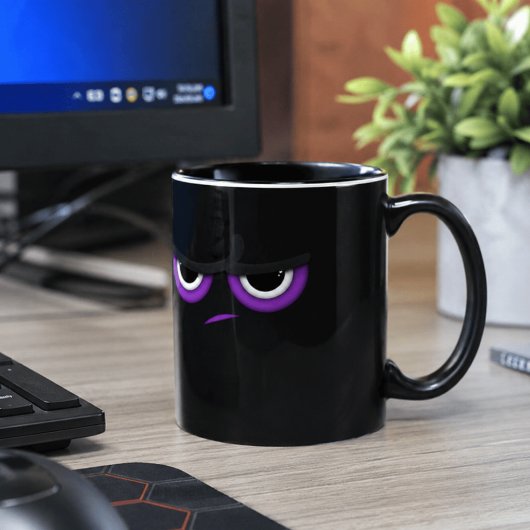 黒い怒った忍者 マグカップ