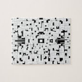 黒い思慮深い行III -及び白い芸術 ジグソーパズル (横)