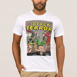 黒い恐怖のカッコいいのヴィンテージの漫画本カバー芸術 Tシャツ