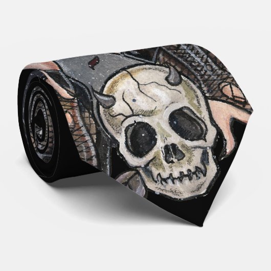 黒い悲惨さの天使のタイ ネクタイ (ロール)