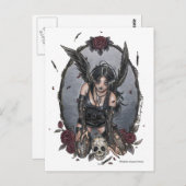 黒い悲惨さの天使の郵便はがき ポストカード (正面/裏面)