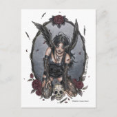 黒い悲惨さの天使の郵便はがき ポストカード (正面)
