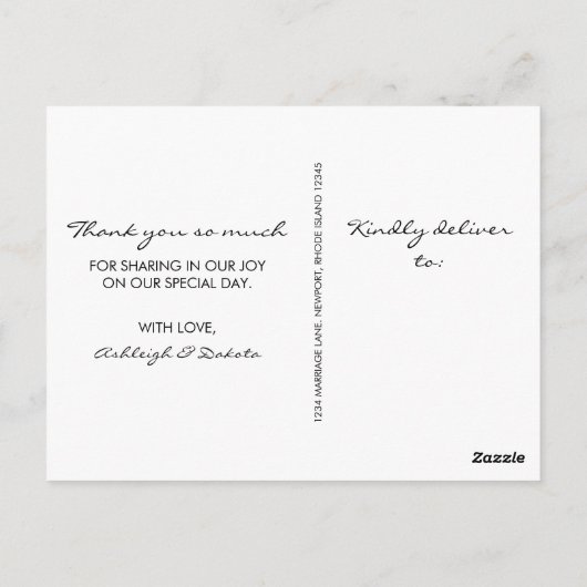 黒い愛と感謝してい脚本 |写真パーソナライズされた ポストカード (裏面)