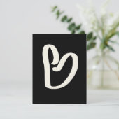 黒い愛の白いハートのバレンタインズ シーズンカード (スタンド正面)