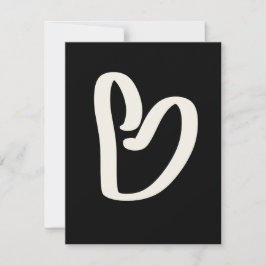 黒い愛の白いハートのバレンタインズ シーズンカード