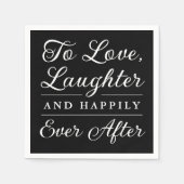 黒い愛の笑い声と楽しい後結婚の スタンダードカクテルナプキン (正面)