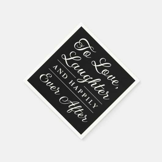 黒い愛の笑い声と楽しい後結婚の スタンダードカクテルナプキン (角)