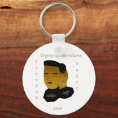 黒い感動的履歴月キーチェーン キーホルダー (正面)