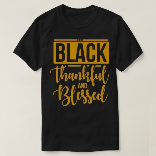 黒い感謝と感謝賛美のブラックギフト Tシャツ (デザイン正面)