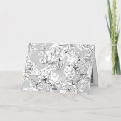 黒い感謝の書モダン道の写真結婚の サンキューカード (裏面)