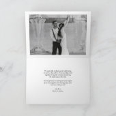 黒い感謝の書モダン道の写真結婚の サンキューカード (内部)