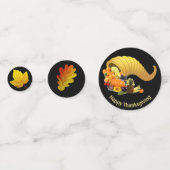 黒い感謝祭のテーブル紙吹雪の紅葉 コンフェッティ (裏面)