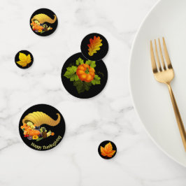 黒い感謝祭のテーブル紙吹雪の紅葉 コンフェッティ